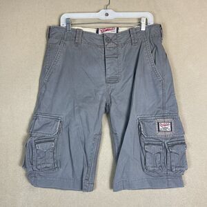 Superdry Shorts Mens‎ Small Gray Relaxed Canvas Cargo Short Casual Work Adult
